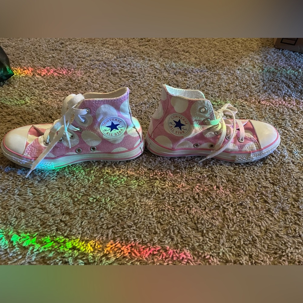 13 girls high top pink converse